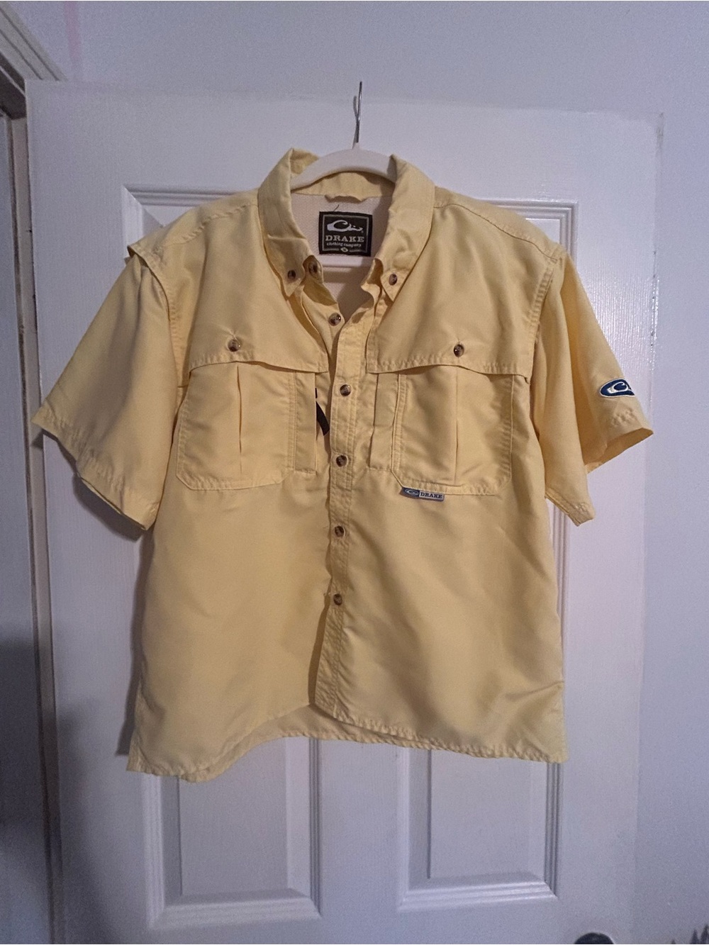 Drake Waterfowl Vented Short Sleeve Solid Wingshooter’s Shirt boys Sz 16 yellow